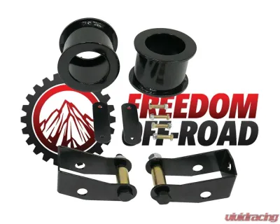 Freedom Off-Road 3 Inch Front Coil Spring Spacers with Shock Extenders and Brake Line Brackets Jeep Wrangler JK 2007-2018 - FO-J303F30