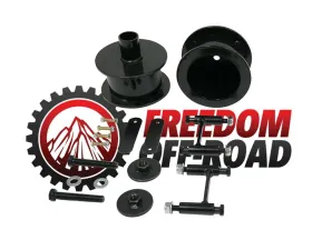 Freedom Off-Road 3 Inch Rear Coil Spring Spacers with Shock Extenders and Brake Line Brackets Jeep Wrangler JK 2007-2018