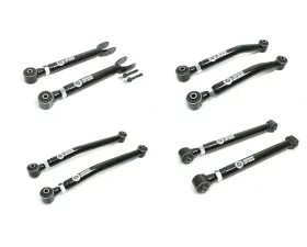 Freedom Off-Road Adjustable Front Upper + Lower and Rear Upper + Lower Control Arms 0-4.5 Inch Lift 8 pc Kit Jeep Wrangler JL 2018-2024