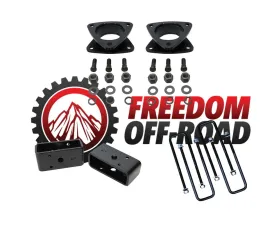 Freedom Off-Road 3 Inch Front Steel Strut Spacers 2 Inch Rear Lift Blocks w/ U Bolts Toyota Tacoma 2005-2023