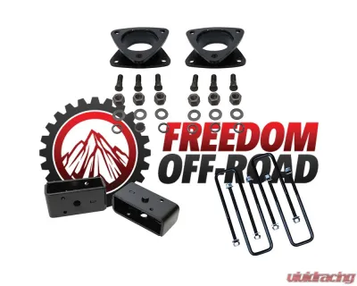 Freedom Off-Road 3 Inch Front Steel Strut Spacers 2 Inch Rear Lift Blocks w/ U Bolts Toyota Tacoma 2005-2023 - FO-T601-KIT