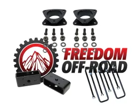 Freedom Off-Road 3 Inch Front Strut Spacers 2 Inch Rear Lift Blocks w/ U Bolts Toyota Tacoma 1995-2004