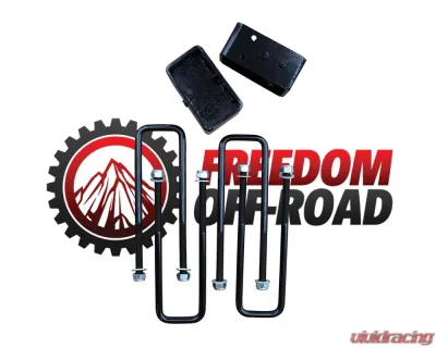 Freedom Off-Road 3 Inch Steel Rear Lift Blocks w/ Extended U-Bolts Chevrolet | GMC | Dodge 1988-2020 - FO-U30130+FO-G401