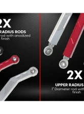 Freedom Off-Road High Clearance Heavy Duty Radius Rod Set (4) - Black Polaris RZR 2017-2024                                     - FOP-P704RL-ADJ-BK - Image 9