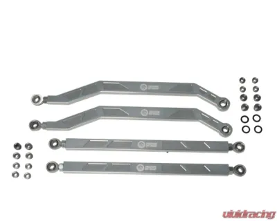 Freedom Off-Road High Clearance Heavy Duty Radius Rod Set (4) - Polished Polaris RZR 2017-2024 - FOP-P704RL-ADJ-PO