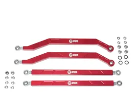 Freedom Off-Road High Clearance Heavy Duty Radius Rod Set (4) - Red Polaris RZR 2017-2024