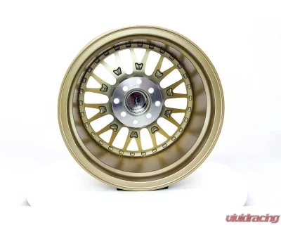 MST MT10 Series Wheel 15x8.0 4x100/4x114.3 25mm Gold w/ Machined Lip - 10-5816-25-GLDL