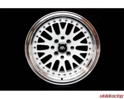 MST MT10 Series Wheel 15x8.0 4x100/4x114.3 25mm White w/ Machined Lip - 10-5816-25-WHTL