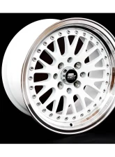 MST MT10 Series Wheel 15x8.0 4x100/4x114.3 25mm White w/ Machined Lip                                     - 10-5816-25-WHTL - Image 2