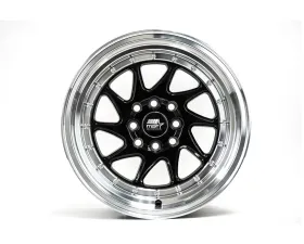 MST MT28 Series Wheel 15x8.0 4x100/4x114.3 20mm Black / Machined Lip