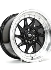 MST MT28 Series Wheel 15x8.0 4x100/4x114.3 20mm Black / Machined Lip                                     - 28-5816-20-BLKL - Image 2