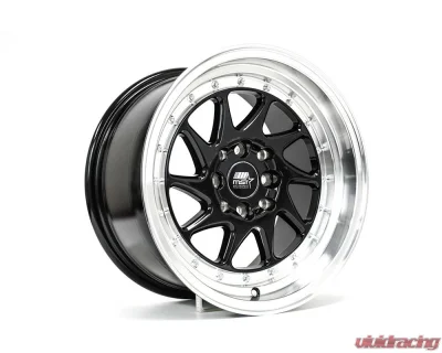 MST MT28 Series Wheel 15x8.0 4x100/4x114.3 20mm Black / Machined Lip - 28-5816-20-BLKL