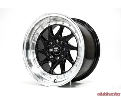 MST MT28 Series Wheel 15x8.0 4x100/4x114.3 20mm Black / Machined Lip - 28-5816-20-BLKL