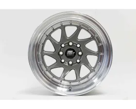 MST MT28 Series Wheel 15x8.0 4x100/4x114.3 20mm Gunmetal w/ Machined Lip