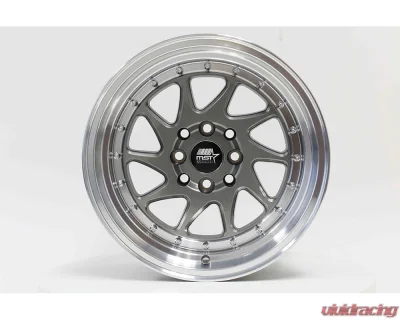 MST MT28 Series Wheel 15x8.0 4x100/4x114.3 20mm Gunmetal w/ Machined Lip - 28-5816-20-GNML