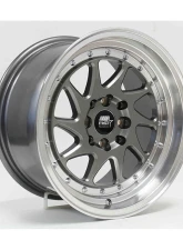 MST MT28 Series Wheel 15x8.0 4x100/4x114.3 20mm Gunmetal w/ Machined Lip                                     - 28-5816-20-GNML - Image 2