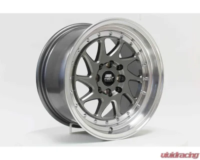 MST MT28 Series Wheel 15x8.0 4x100/4x114.3 20mm Gunmetal w/ Machined Lip - 28-5816-20-GNML