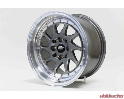 MST MT28 Series Wheel 15x8.0 4x100/4x114.3 20mm Gunmetal w/ Machined Lip - 28-5816-20-GNML