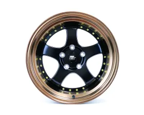 MST MT07 Series Wheel 17x9.0 5x114.3 +20mm Black w/ Bronze Machined Lip