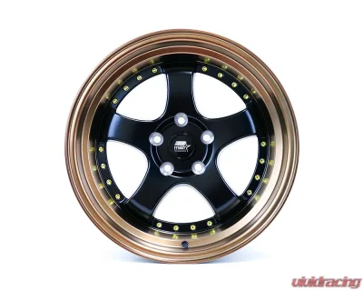 MST MT07 Series Wheel 17x9.0 5x114.3 +20mm Black w/ Bronze Machined Lip - 07-7965-20-BKBL