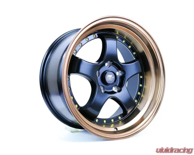 MST MT07 Series Wheel 17x9.0 5x114.3 +20mm Black w/ Bronze Machined Lip - 07-7965-20-BKBL