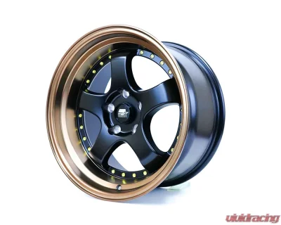 MST MT07 Series Wheel 17x9.0 5x114.3 +20mm Black w/ Bronze Machined Lip - 07-7965-20-BKBL