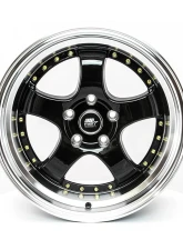 MST MT07 Series Wheel 17x9.0 5x114.3 +20mm Black w/ Machined Lip Gold Rivets                                     - 07-7965-20-BKGL - Image 4