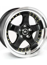 MST MT07 Series Wheel 17x9.0 5x114.3 +20mm Black w/ Machined Lip Gold Rivets                                     - 07-7965-20-BKGL - Image 2