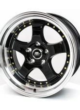 MST MT07 Series Wheel 17x9.0 5x114.3 +20mm Black w/ Machined Lip Gold Rivets                                     - 07-7965-20-BKGL - Image 3