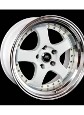 MST MT07 Series Wheel 18x8.5 5x114.3 +20mm White w/ Machined Lip Gold Rivets                                     - 07-88565-20-WTGL - Image 2