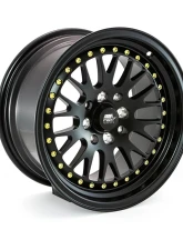 MST MT10 Series Wheel 15x8.0 4x100/4x114.3 25mm Matte Black w/ Gold Rivets                                     - 10-5816-25-MBG - Image 2