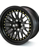 MST MT10 Series Wheel 15x7.0 5x100/5x114.3 20mm Matte Black w/ Gold Rivets                                     - 10-5717-20-MBG - Image 3