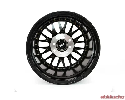 MST MT10 Series Wheel 15x8.0 4x100/4x114.3 25mm Matte Black w/ Gold Rivets - 10-5816-25-MBG