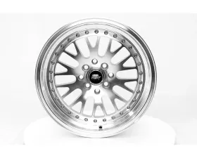 MST MT10 Series Wheel 15x8.0 4x100/4x114.3 25mm Silver w/ Machined Face
