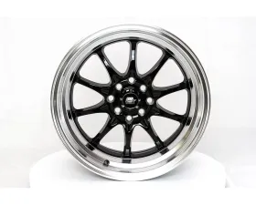 MST MT11 Series Wheel 16x8.0 4x100/4x114.3 15mm Black w/ Machine Lip