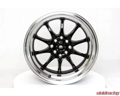 MST MT11 Series Wheel 17x9.0 5x100/5x114.3 20mm Black w/ Machine Lip - 11-7917-20-BLKL