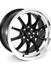 MST MT11 Series Wheel 16x8.0 4x100/4x114.3 15mm Black w/ Machine Lip                                     - 11-6816-15-BLKL - Image 2