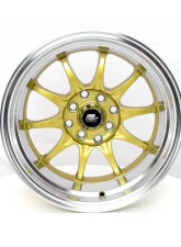 MST MT11 Series Wheel 15x8.0 4x100/4x114.3 0mm Gold w/ Machined Lip                                     - 11-5816-0-GLDL - Image 4