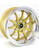 MST MT11 Series Wheel 15x8.0 4x100/4x114.3 0mm Gold w/ Machined Lip                                     - 11-5816-0-GLDL - Image 2