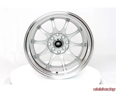 MST MT11 Series Wheel 15x9.0 4x100/4x114.3 0mm Silver w/ Machined Lip - 11-5916-0-SILL