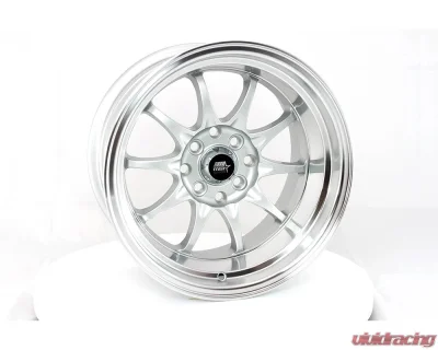 MST MT11 Series Wheel 15x9.0 4x100/4x114.3 0mm Silver w/ Machined Lip - 11-5916-0-SILL