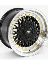 MST MT13 Series Wheel 17x8.5 5x112/5x114.3 +30mm Black w/ Machined Lip Gold Rivets                                     - 13-78543-30-BKGL - Image 2