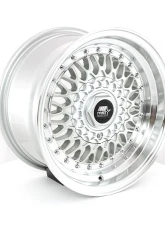 MST MT13 Series Wheel 15x8.0 4x100/4x114.3 +20mm Silver w/ Machined Lip                                     - 13-5816-20-SILL - Image 2