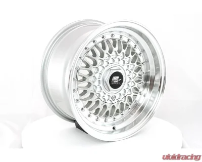 MST MT13 Series Wheel 15x8.0 4x100/4x114.3 +20mm Silver w/ Machined Lip - 13-5816-20-SILL