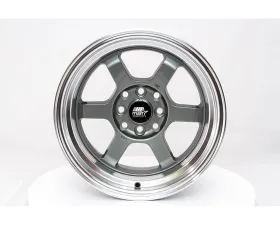 MST Time Attack Series Wheel 15x8.0 4x100/4x114.3 0mm Gunmetal w/ Machined Lip