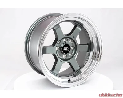 MST Time Attack Series Wheel 15x8.0 4x100/4x114.3 0mm Gunmetal w/ Machined Lip - 01T-5816-0-GNML