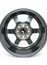 MST Time Attack Series Wheel 15x8.0 4x100/4x114.3 0mm Gunmetal w/ Machined Lip                                     - 01T-5816-0-GNML - Image 4