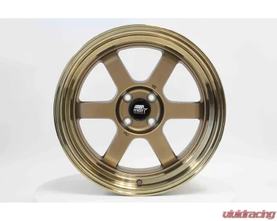 MST Time Attack Series Wheel 16x8.0 4x100 +20mm Matte Bronze w/ Bronze Machined Lip - 01T-6849-20-BRBL