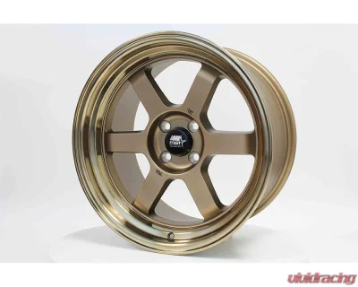 MST Time Attack Series Wheel 15x8.0 4x100/4x114.3 0mm Matte Bronze w/ Bronze Machined Lip - 01T-5816-0-BRBL