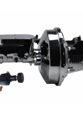 Leed Brakes 9" Chrome Power Booster 1-1/8" Bore Flat Top Master Adjustable Proportioning Valve Chevrolet Nomad 1955-1957                                     - 4F605 - Image 3